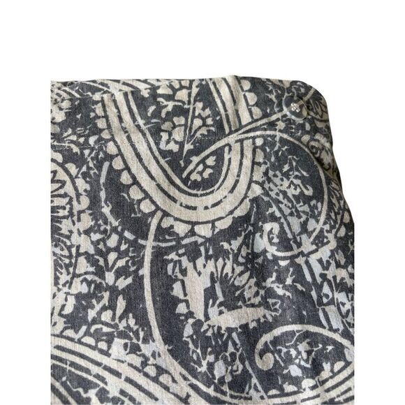 Pottery Barn Finley Paisley Duvet Cover King Cotton Linen Cream Gray - Picture 6 of 9